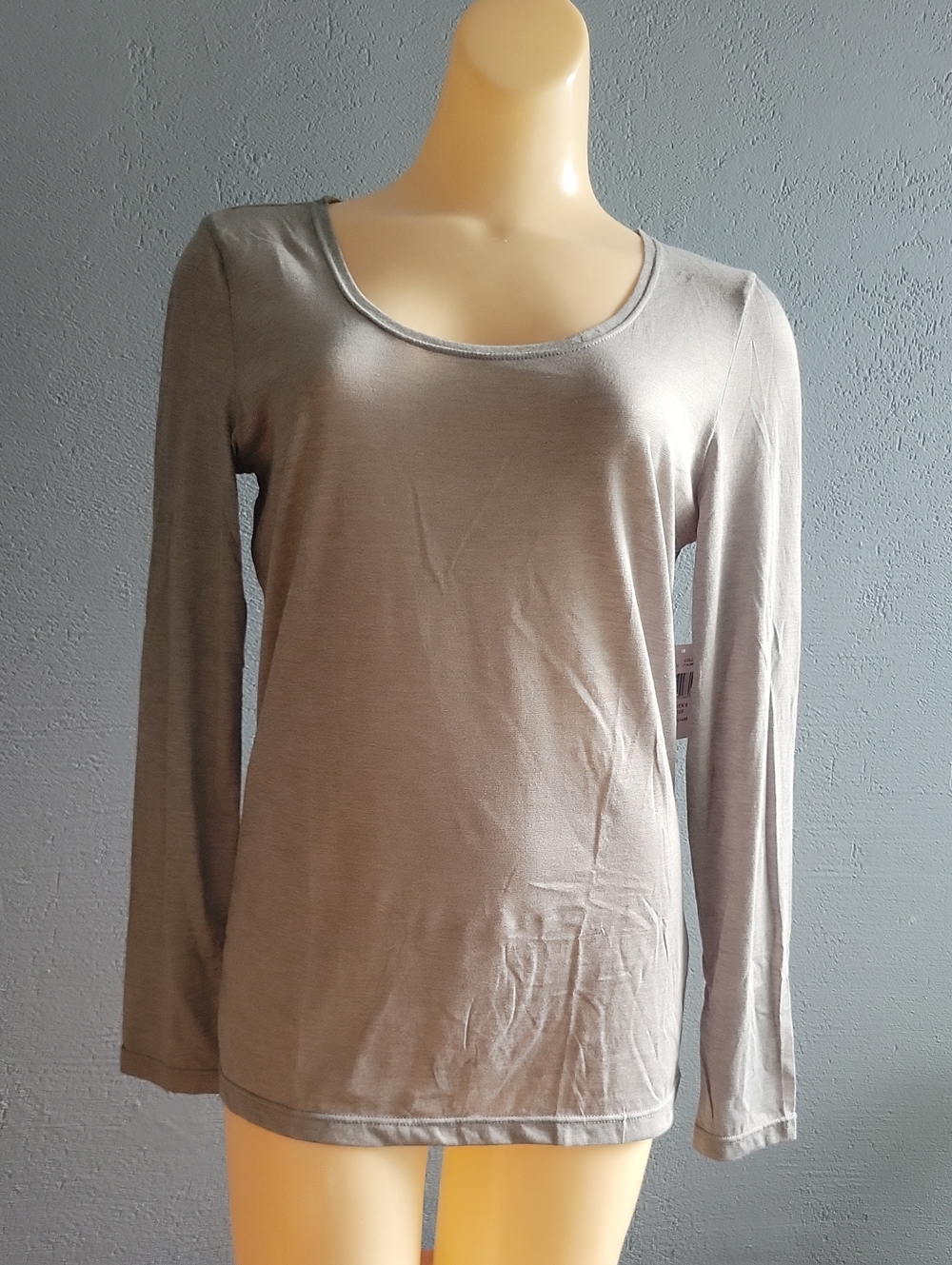 32 Degrees Gray Scoop Neck Long-Sleeve Tee